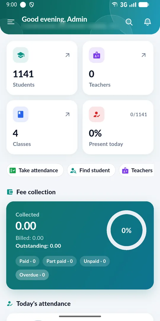 ShuleHand app — Staff dashboard